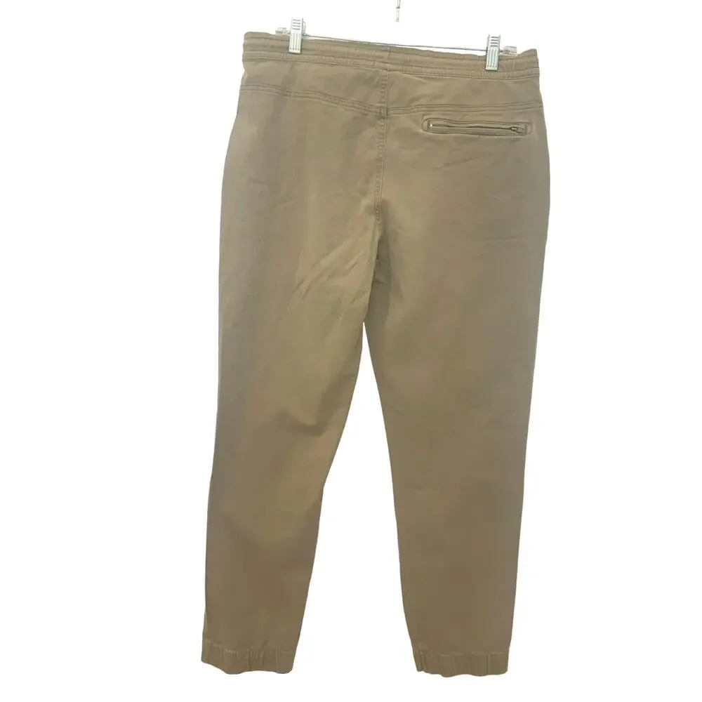 Urban Pipeline Jogger Pants M Tan Pull On Elastic Waist Hem High Rise Athleisure